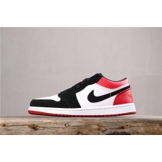 Shop Air Jordan 1 Low Black Toe 553558-116 Black White Red